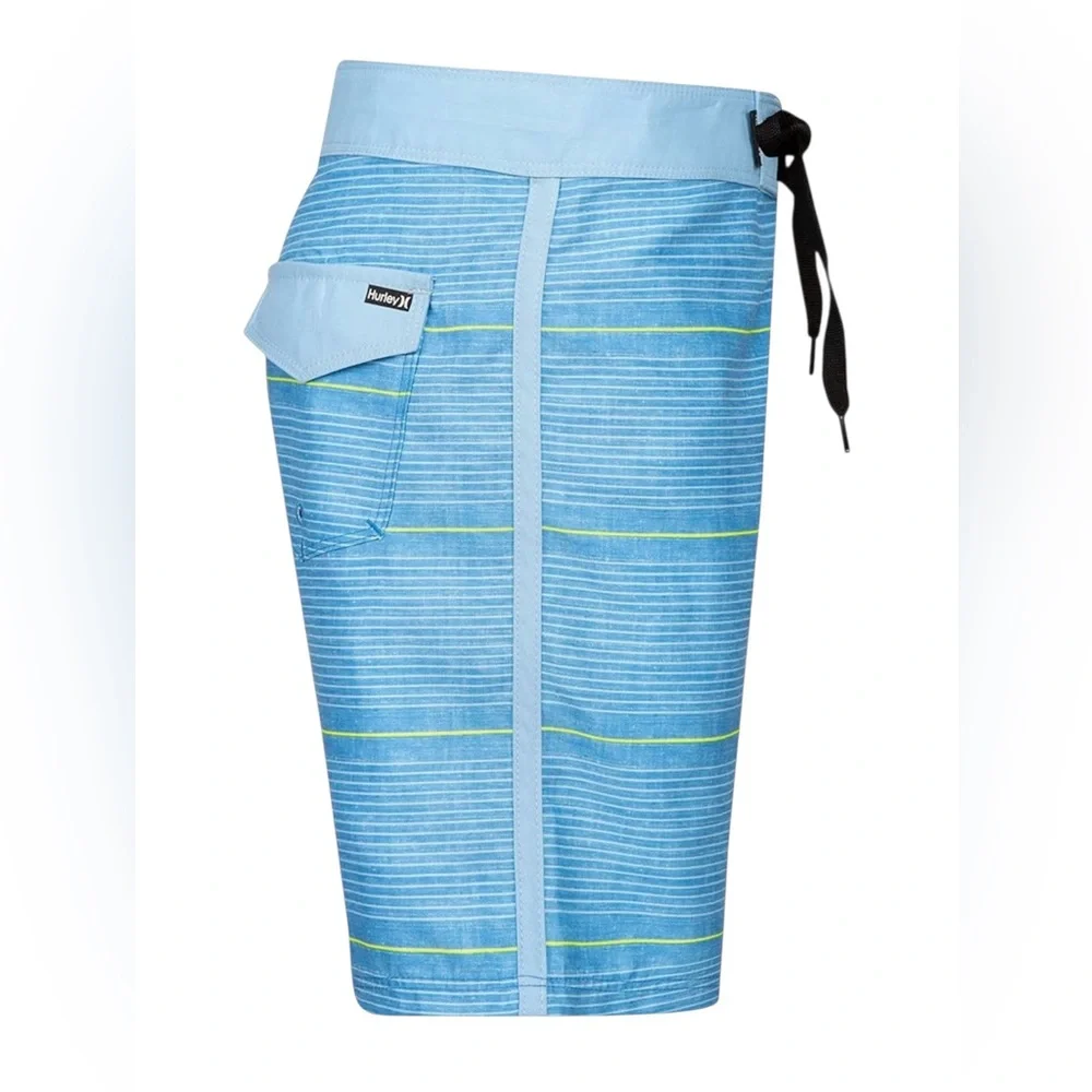 Hurley Indo Blue Striped Board Shorts Swim Trunks Boys Size 10/25